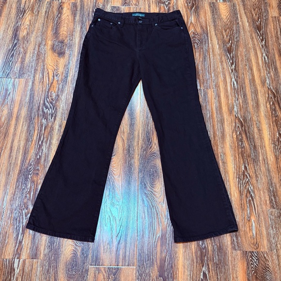 LRL Ralph Lauren Classic Black Women's Jeans Size‎ 14 Stretch Cotton Vintage Fit - Picture 1 of 7
